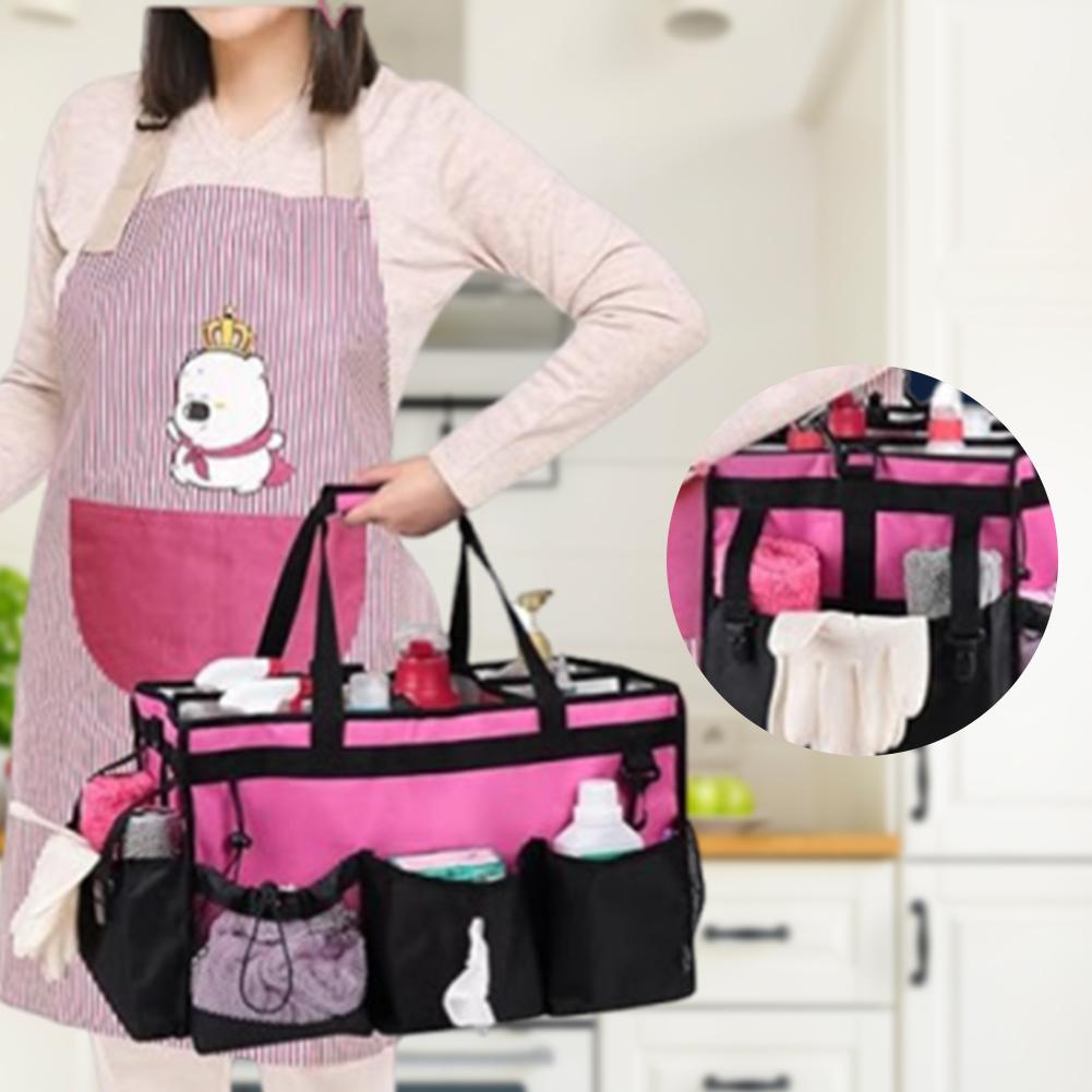 Cleaning Caddy Bag Waterproof Large Cleaning Supplies Organizer Kitchen Cleaning Supplies Storage Bag for Cleaners Housekeepers