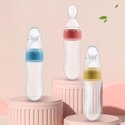 90ML Baby Fruktmatare Napp: Självmatande barnmatsmatare för tandgnissling - Klämbar barnmatsdispenseringssked