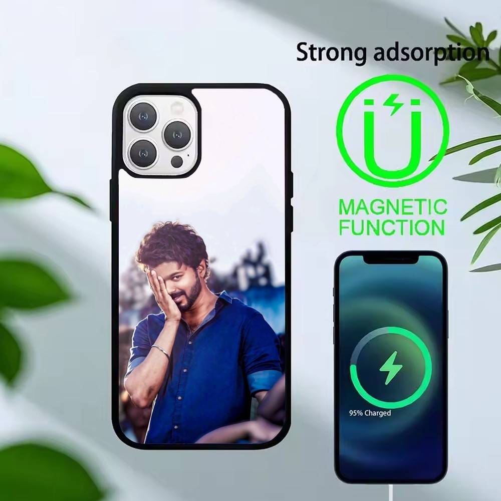 

W-ThalaPathy V-Vijay Actor Phone Case For iPhone 14,16,15,13,17,12,Plus,Pro,Max Magnetic For Magsafe Frosted Cover iPhone17Promax