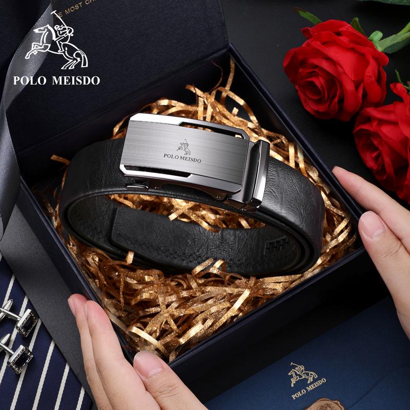 

Paul Messder Men s High-End Genuine Leather Belt with Automatic Buckle - Top Layer Cowhide. 115 cm