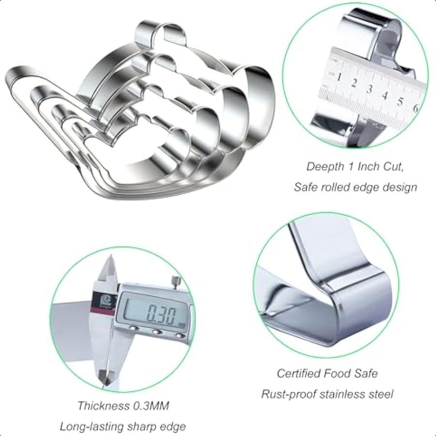 Teapot Cookie Cutter Set 5 inch 4 inch 3 inch 2 inch 4 Piece Tea Pot Cookie Cutters Shapes Molds Stainless Steel