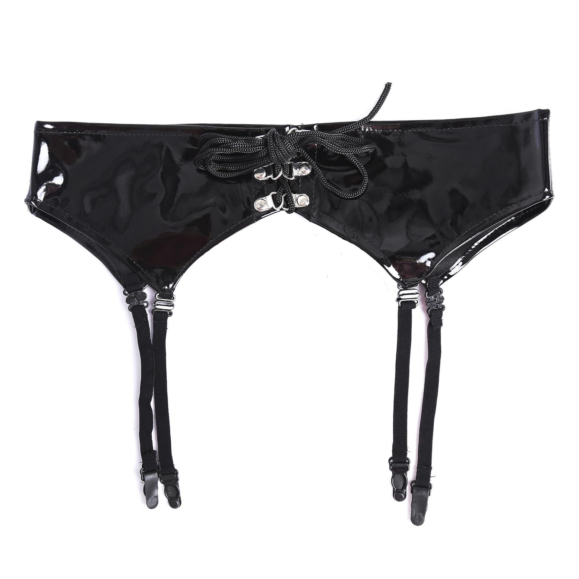 

Sexy Adjustable Leather Bright Pu Garter Belt Women S Non-Slip Garter Stockings Auxiliary Non-Slip Belt