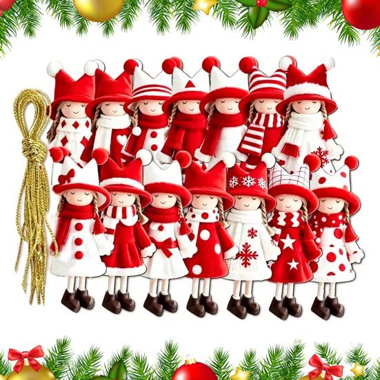 Christmas Reindeer Hanging Ornaments 2D Wooden Reindeer Decorations Colorful Reindeer Ornaments