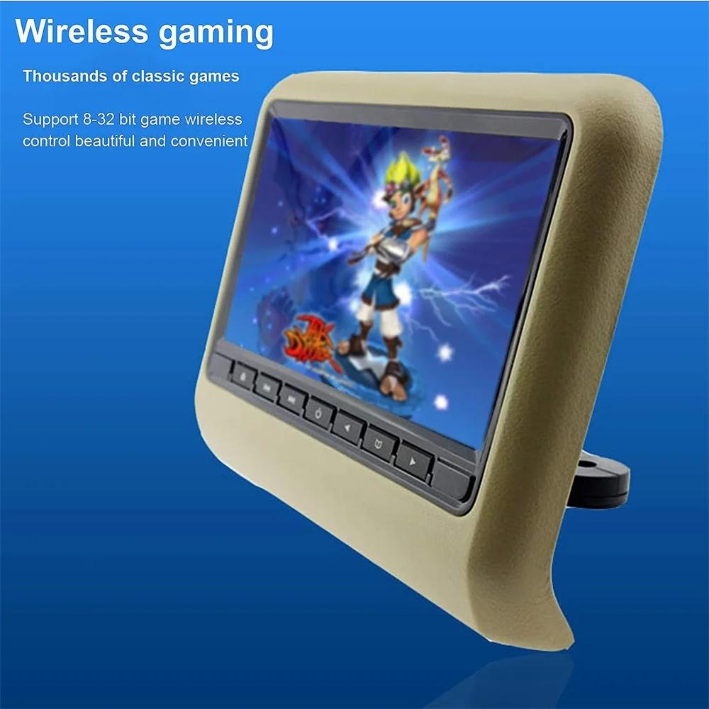 9 tommers bilsete rygg Nakkestøtte LCD-skjerm mp3/mp4 Multimediaspiller Gaming FM-sender Fjernkontroll DVD-spiller Monitor