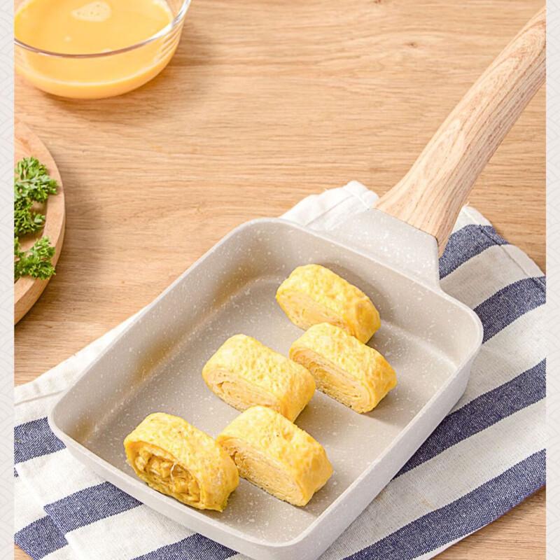 Ivory White Square Japanese Tamagoyaki Frying Pan