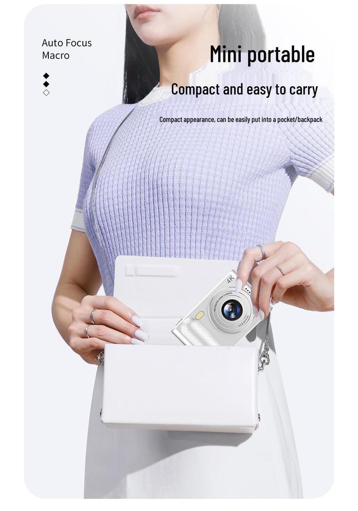 100MP Dual CCD Retro Student Card Camera - Uploadable & Portable