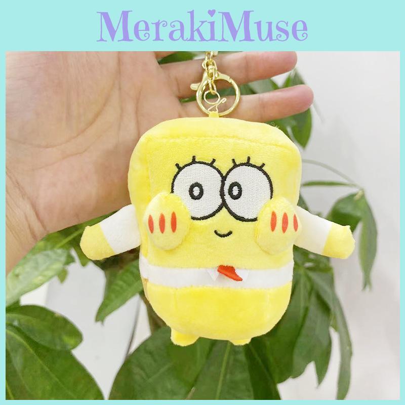Cartoon Plush Charming Spongebob And Patrick Star Keychain Doll For Kids Room Decor