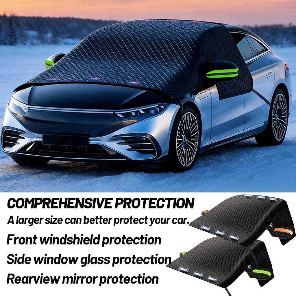 Winter Car Snow Cover, Magnetic Attachment, Thickened Half-Cover Car Cover, Frost And Snow , Windshield Snow Cover