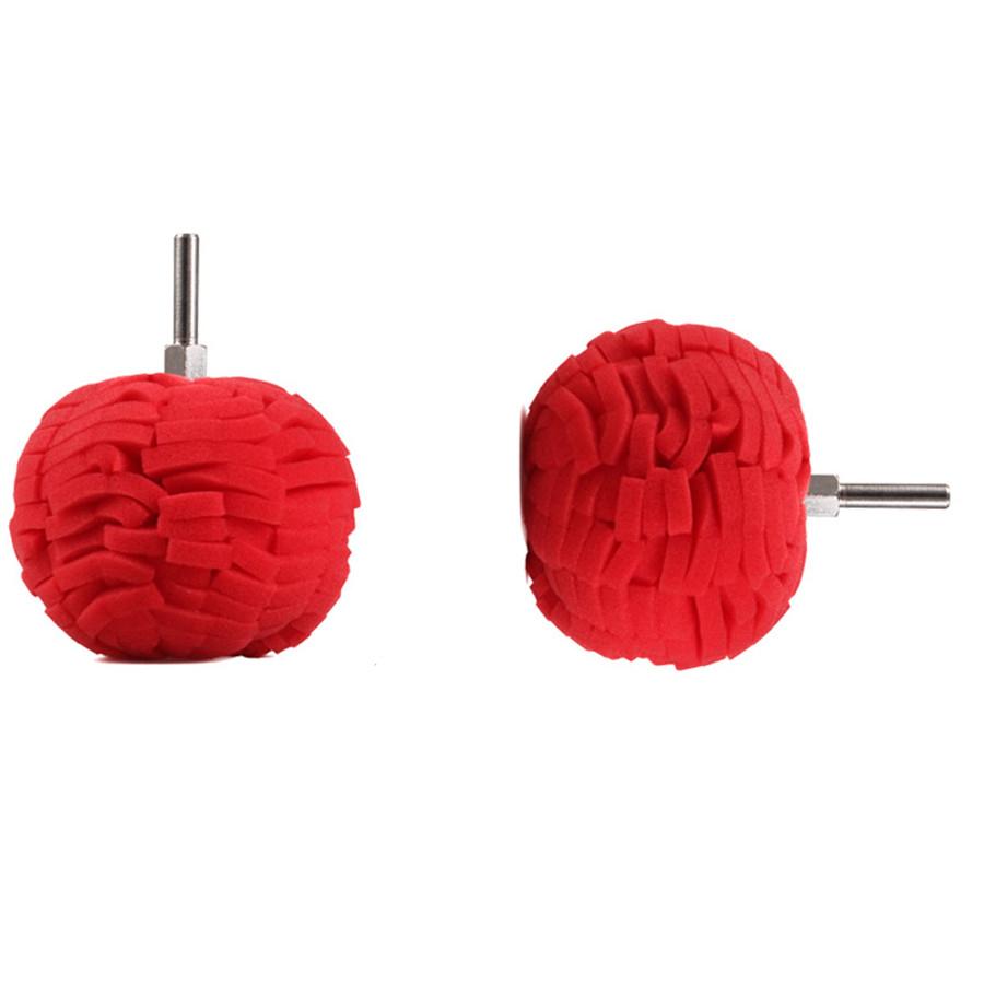 Universal 3Pcs Red Soft 3"(76mm )Buffing Ball Finishing Buff Polishing Pad For Car Polishing
