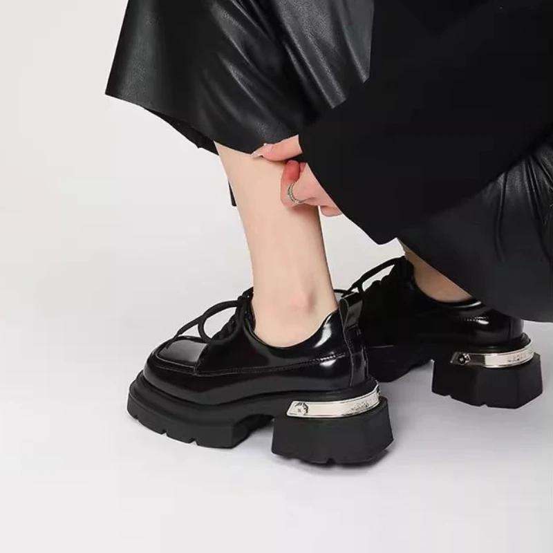 Women's Shoes Loafers Square Heels with Medium Toe Ladies Pumps Platform 39 Chic Point Y2k Comfortable and Elegant 2025 Trend