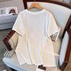 Women's Plus Size Slimming Loose Mid-Length Round Neck Short Sleeve T-shirt 200/300/350 Jin 6308