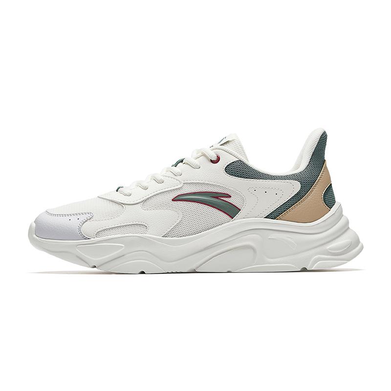 Anta Little Millennium Fabric Synthetic Leather Rubber Summer Low-Top Casual Shoes Men sneaker White Green 912638811-1 39
