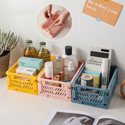 6 Colorl Storage Baskets Case Foldable Grocery Basket Organizing Case Toy Storage Bedroom Desktop Sundries Container Storage Box