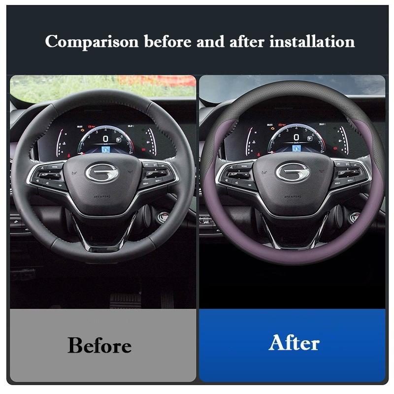 For GAC M8 Trumpchi M6 Pro E9 M8 Master Edition Leather Car Steering Wheel Cover Ultra-thin Anti Slip Car Handle Covers Interior