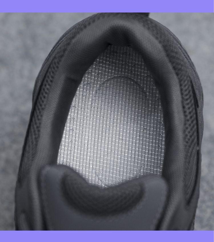 Men's All-Black Summer 2025 Sneakers: Casual Teen Running Shoes with Thick Soles