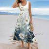 Ladies' Floral Summer Casual and Fashionable Sleeveless Long Dress