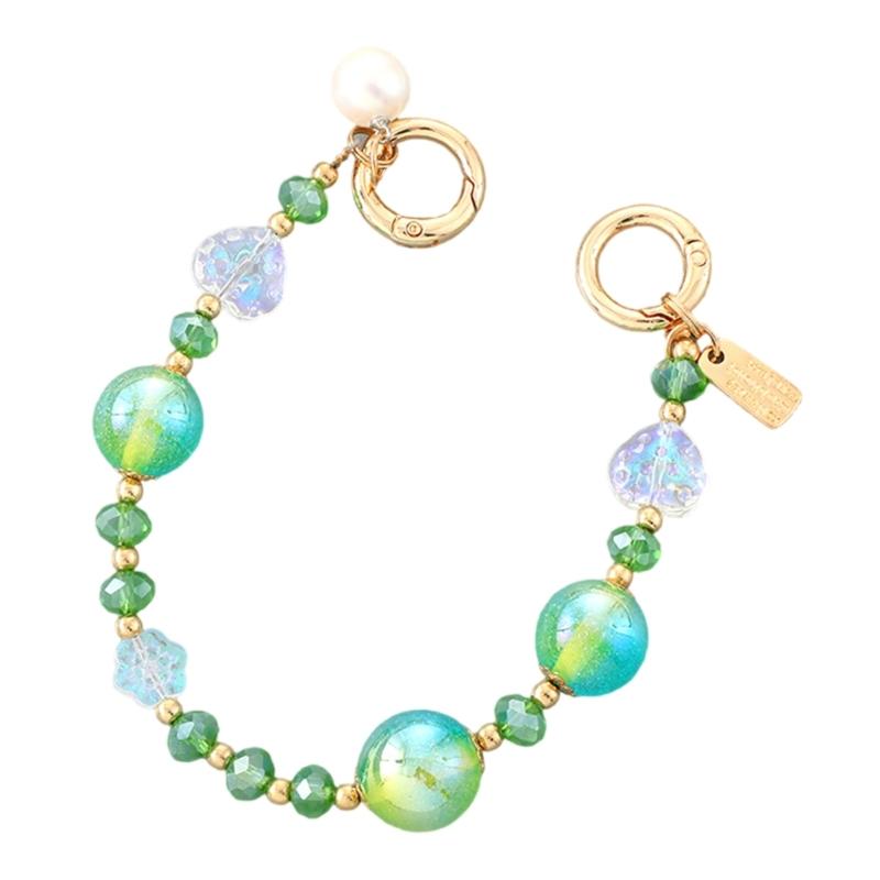 Beaded Phone Bracelet Strap,Phone Beaded Wrist Strap Phone Bracelet Lanyard for Women Phone Keychains Charm