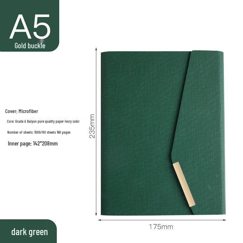 Buckle Notebook Faux Leather A5 Loose-Leaf Set - Business Gift Box for Meetings A5
