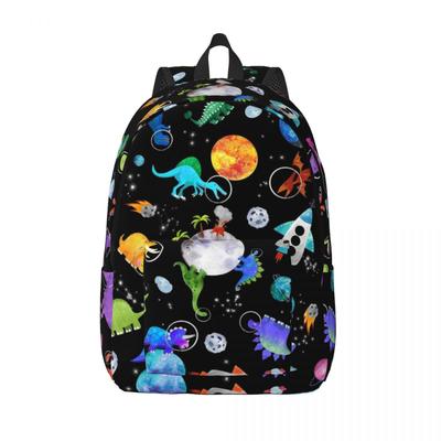 Mochila dinossauro astronautas no espaço sideral menino menina crianças estudante escola mochila galáxia planetas mochila jardim de infância primária bolsa
