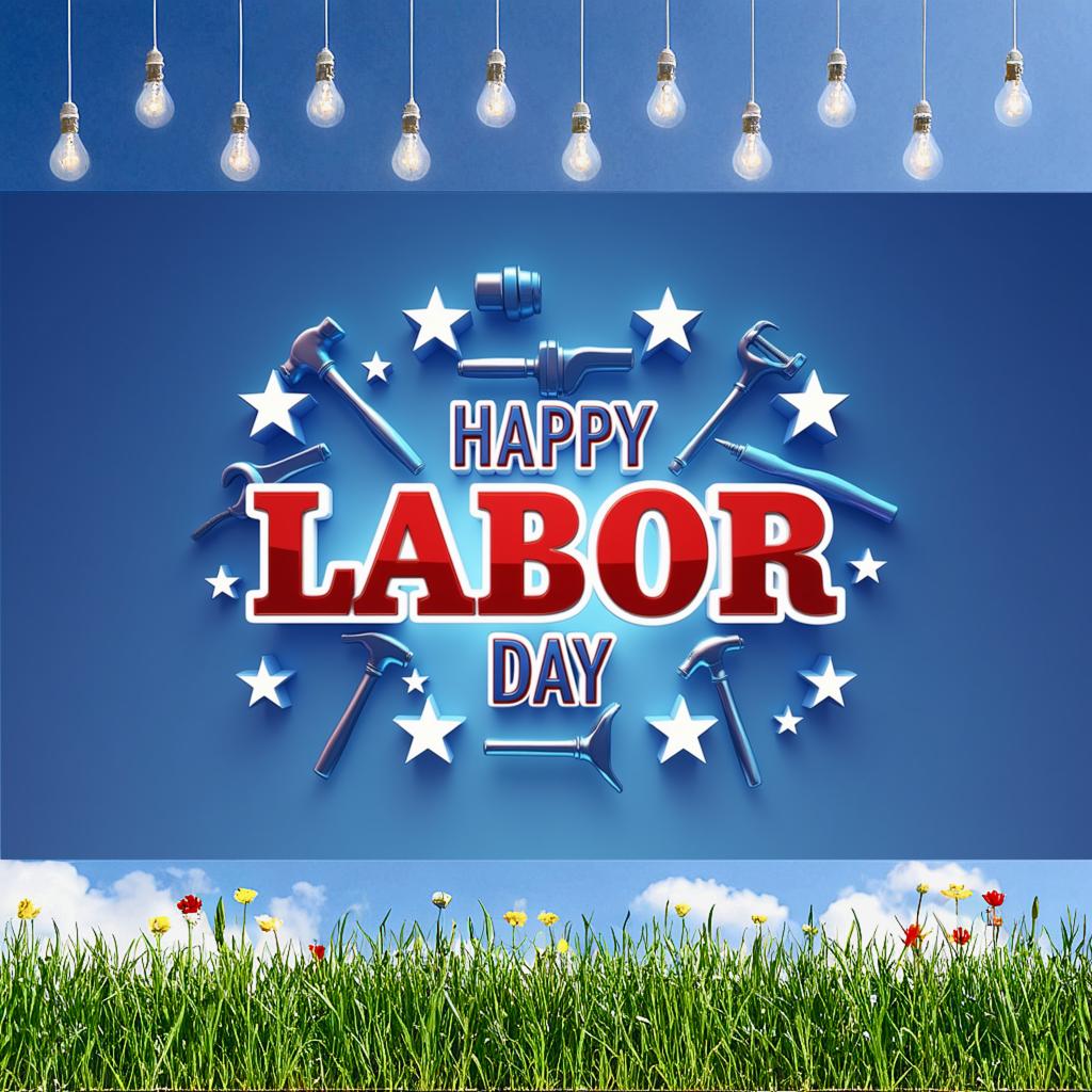 Occasion Banner Lightweight Labor Day Banner Wrench Graphic Special Event Decor for Office Decoration Community Event