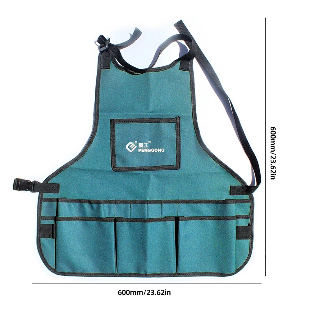 

Фартук для рабочего инструмента из ткани Оксфорд, регулируемый фартук для деревообработки, водонепроницаемый, прочный рабочий фартук для механика-плотника в мастерской синий