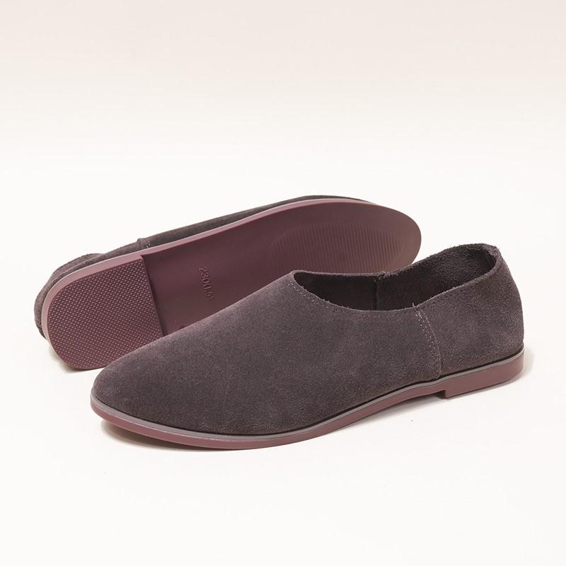 Fashion AIYUQI Ballet Flats Women's Shoes Genuine Leather Large Size 41 42 43 Pointed Toe Women's Loafers