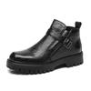 Fashion Comfortable High Top Shoes Fashionable Metal Buckle Ankle Boots Sneakers Casual Leather Male Chelsea Boots Business Mens Botas