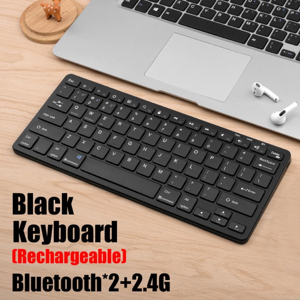 

Bluetooth 5.0 Keyboard Mouse Combo 2 Modes Bluetooth Keyboard PC Accessories Only keyboard Black