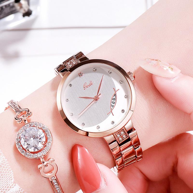 Simple Casual Ladies Watch Elegant Temperament Calendar Waterproof Quartz Watch