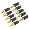 10PCS J.10007 2.5mm Brass Banana Plug Gold Plated Banana Plug Connector Instrument Test PlugBlack