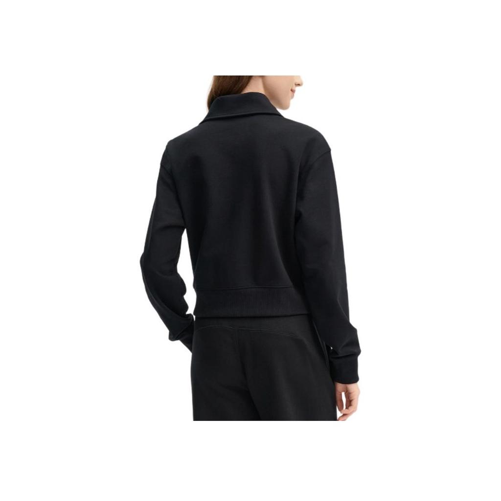 FILA Fashionable Comfortable Pullover Letter Logo Casual Shorts Loose Half-Zip Long Sleeve Sweatshirt Women sweatshirt Black F11W439212FBK