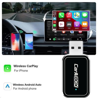 2 In 1 Wireless CarPlay Android Adapter Android Auto Wireless Adapter Smart Mini Box Plug and Play Wired To Wireless Quick Connection