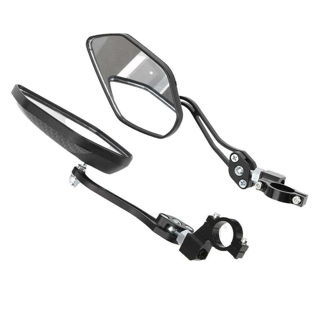 2pcs Bike Mirrors Adjustable Black Aluminum Alloy Bike Rear View Mirror for Mountain Bike Electric Bike Motorcycle