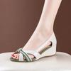 Fashion Footwear Sandals for Woman Women's Shoes Open Toe Platform with Medium Heels Summer 2024 Creamy Outdoor Wedges Heel H Comfort F