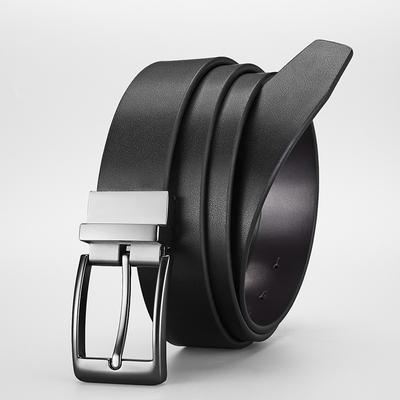 Rotatable Pin Buckle Double-Sided Belt Body Can Be Used Men'S Leather Belt, High-End Urban Leisure Belt Trendy