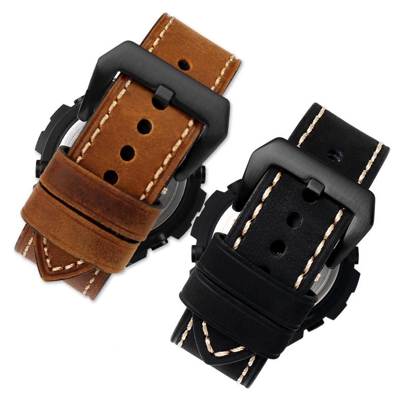 Retro Leather Watchband For Casio G-SHOCK MTG-B1000 MTG-G1000 26mm Modified MTGB1000 GST-W120L/W130L/S100/S110 Men's Watch Strap