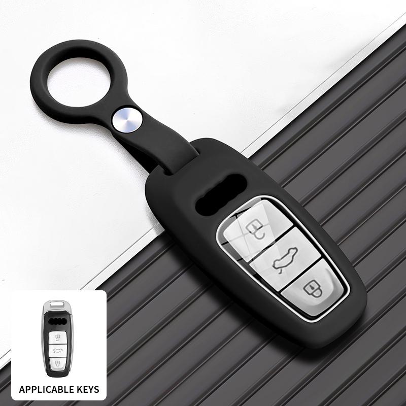 Silikon Auto Schlüsselhülle Für A4L A6 C8 A7 C8 A8 D5 Q7 Q8 Minimalistisch Anti-Rutsch Verschleißfest Auto Schlüsselabdeckung Schale Zubehör