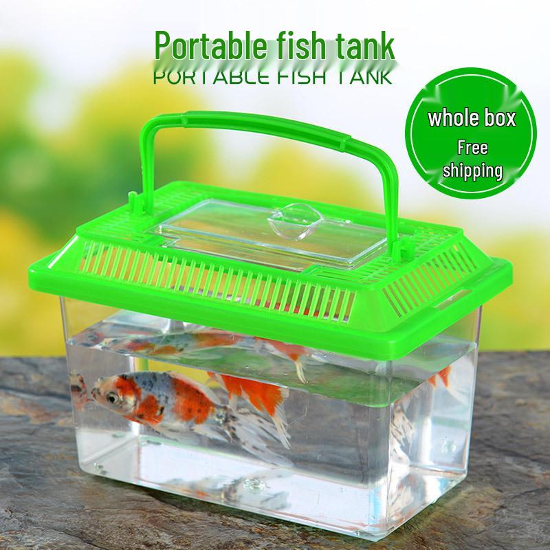 Transparent Portable Fish Tank for Small Pets - Goldfish, Turtles, Reptiles, and More