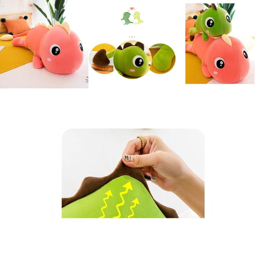 Cute Dinosaur Plush Toy Pillow For Kids Room Decoration Red And Green, 58cm And 75cm