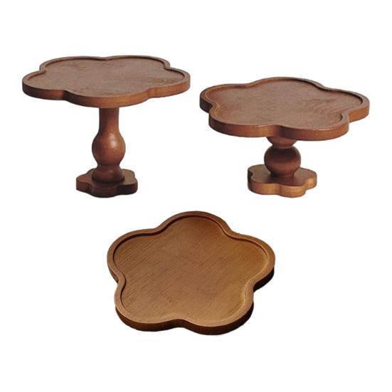 Holz Blume-förmiges Tablett Dekorative Kerzenhalterplatte Rustikaler Tischplatten Schmuckorganisator Bauernhaus Servieren