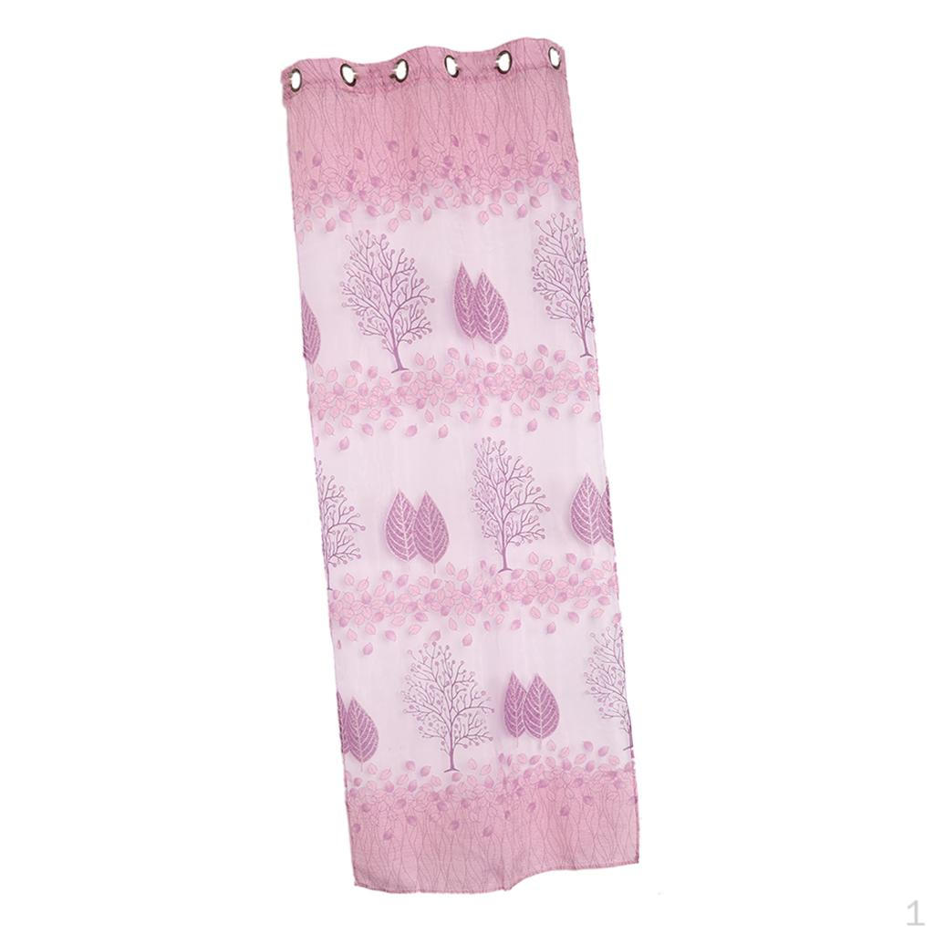 

Floral Pattern Window Door Balcony Drape Curtain Home Office Decor Purple