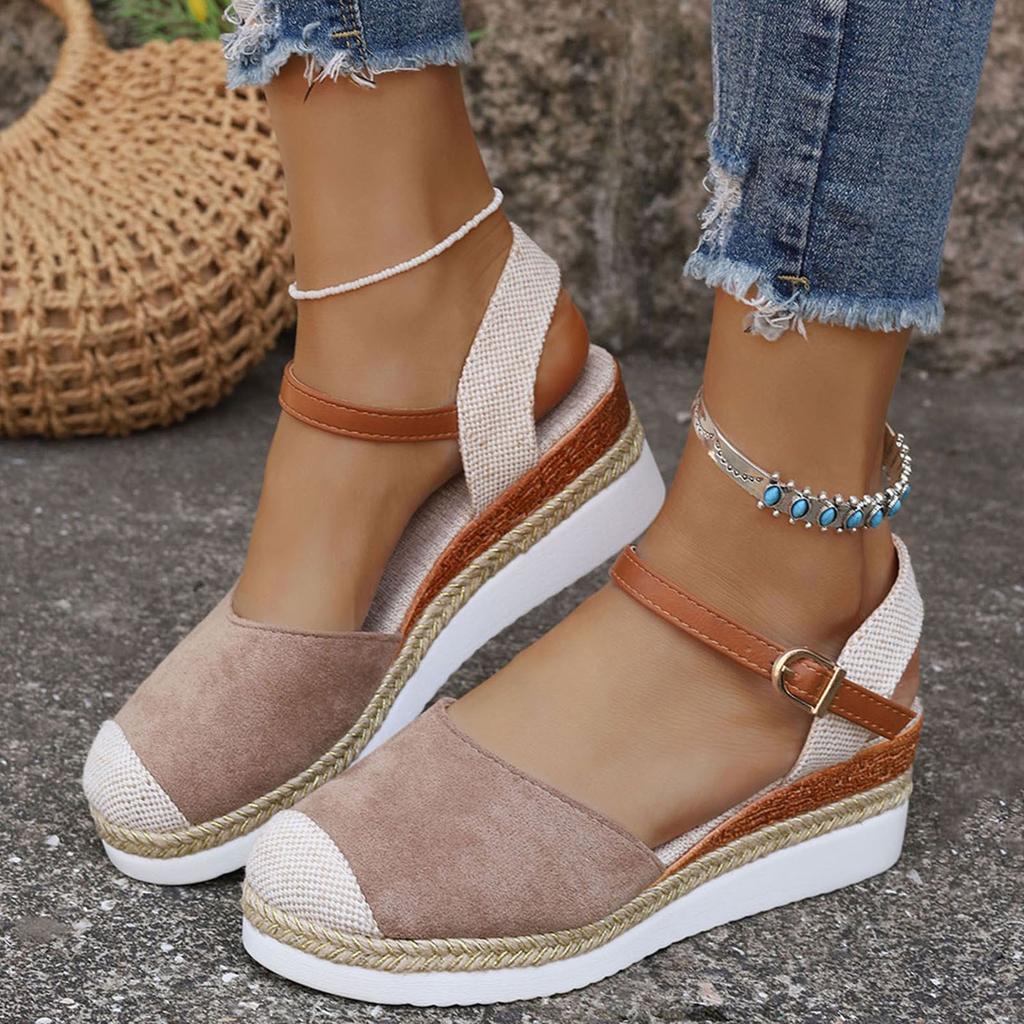 Strass Plateau Sandalen Für Damen Urlaub Slingback Pumps Keilabsatz Sandalen Für Damen Canvas Espadrille Sandalen Für Damen
