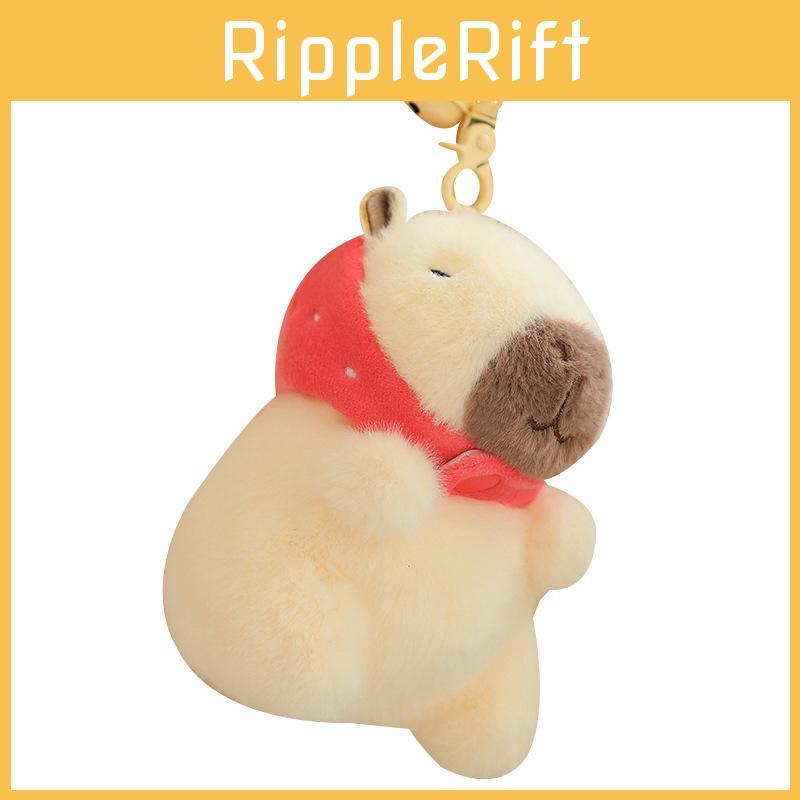 Adorable Strawberry Capybara Plush Backpack Charm For Girls Cute Keychain Gift Idea