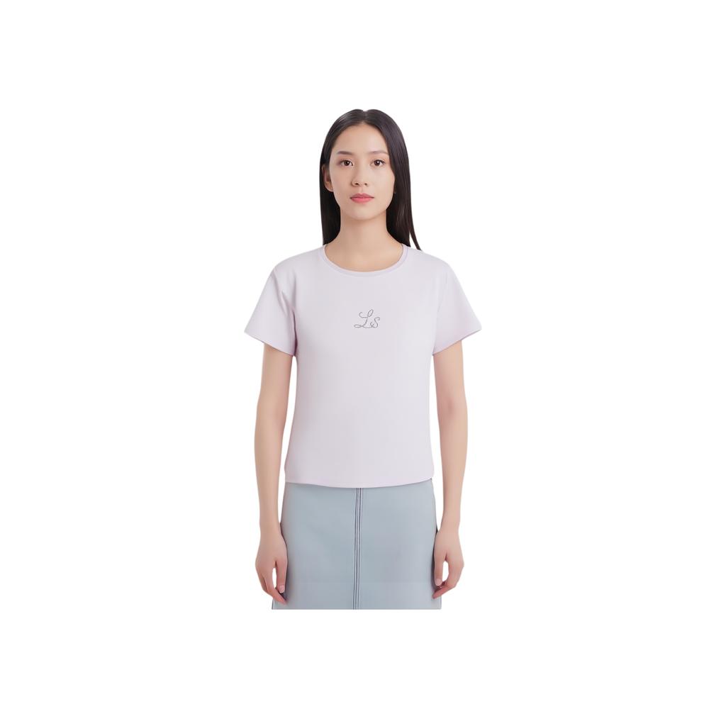 Levis Soft Comfortable Casual Ribbed Crew Neck Short Sleeve T-Shirt Women T-Shirts Purple 003HQ-0001