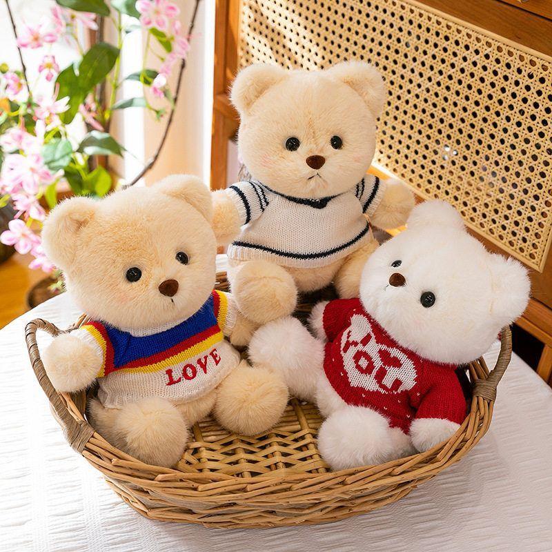 Wear Clothes Bear Plush Toy With Embroidered Heart Design For Kids And Adults Gift