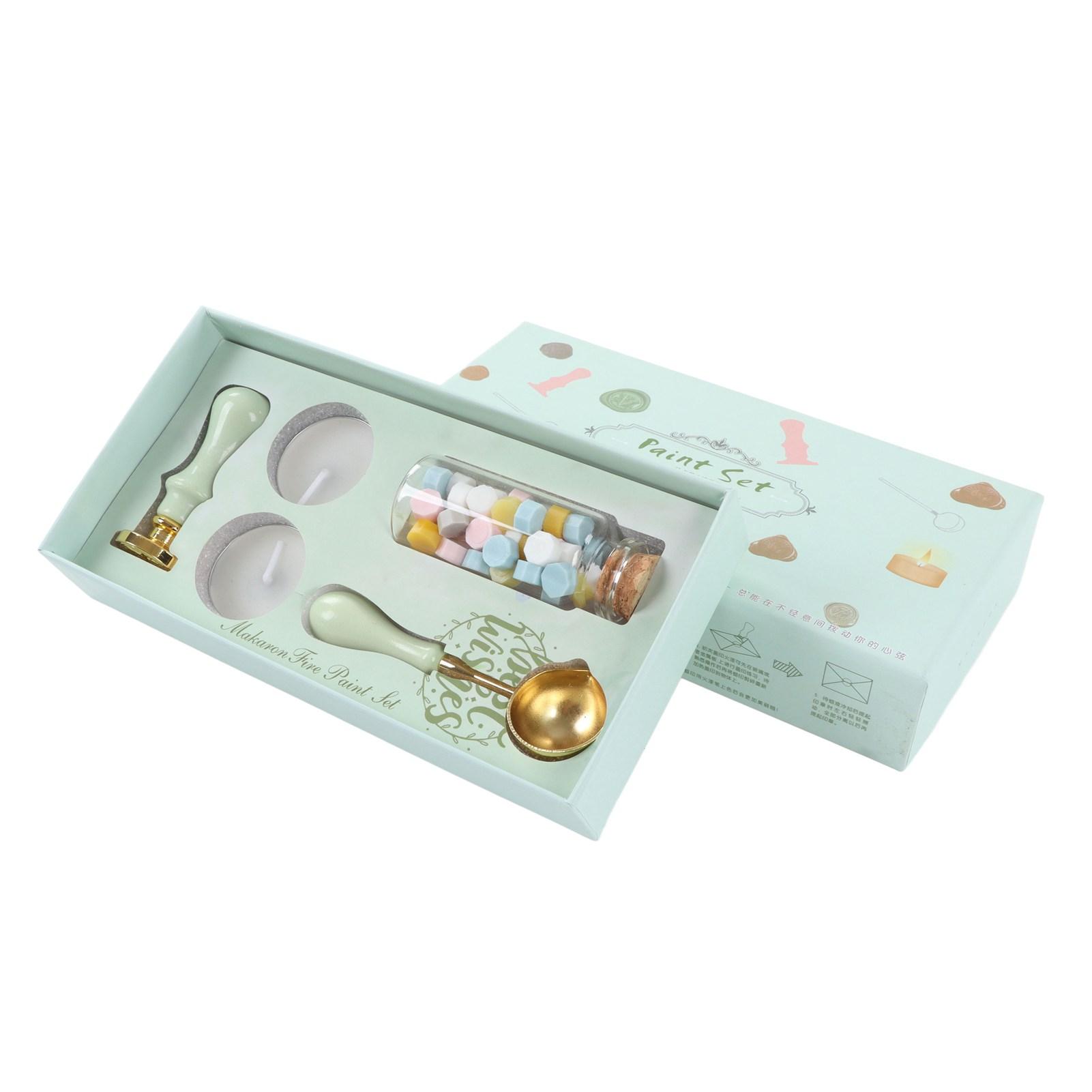 Wax Stamp Kit Retro Removable Handle Iris Pattern Wax Stamp Sealing Kit for Envelope Invitation Green зелёный