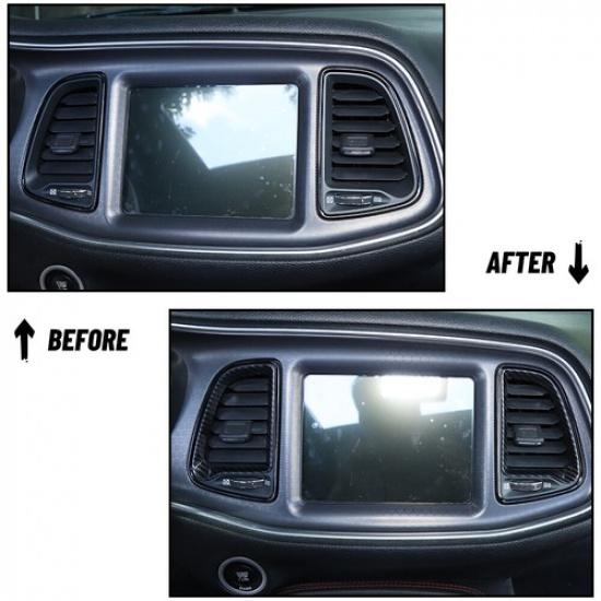 Dashboard Air Conditioner Vent Trim Ring For Dodge Challenger 2015+ Carbon Fiber