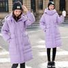 Genuine Down Jacket Women's Winter Korean Version Hooded Fashion Waist Thickened Cold-proof Long Knee Coat