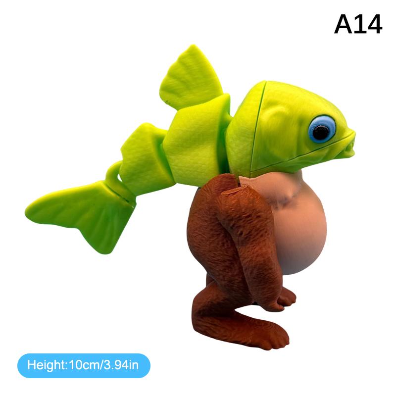 Italienisches Brainrot Spielzeug 3D-gedruckte Puppe Tung Tung Sahur Figur Tralalero Tralala Hai-Figur Schreibtischornament Geschenke Heimdeko