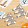 6-Pack Stainless Steel Clips with 3M Adhesive – DIY Sun Visor Mounting Kit for Photo Frames (Not Included) – Strong Hold Car Visor Accessory for 